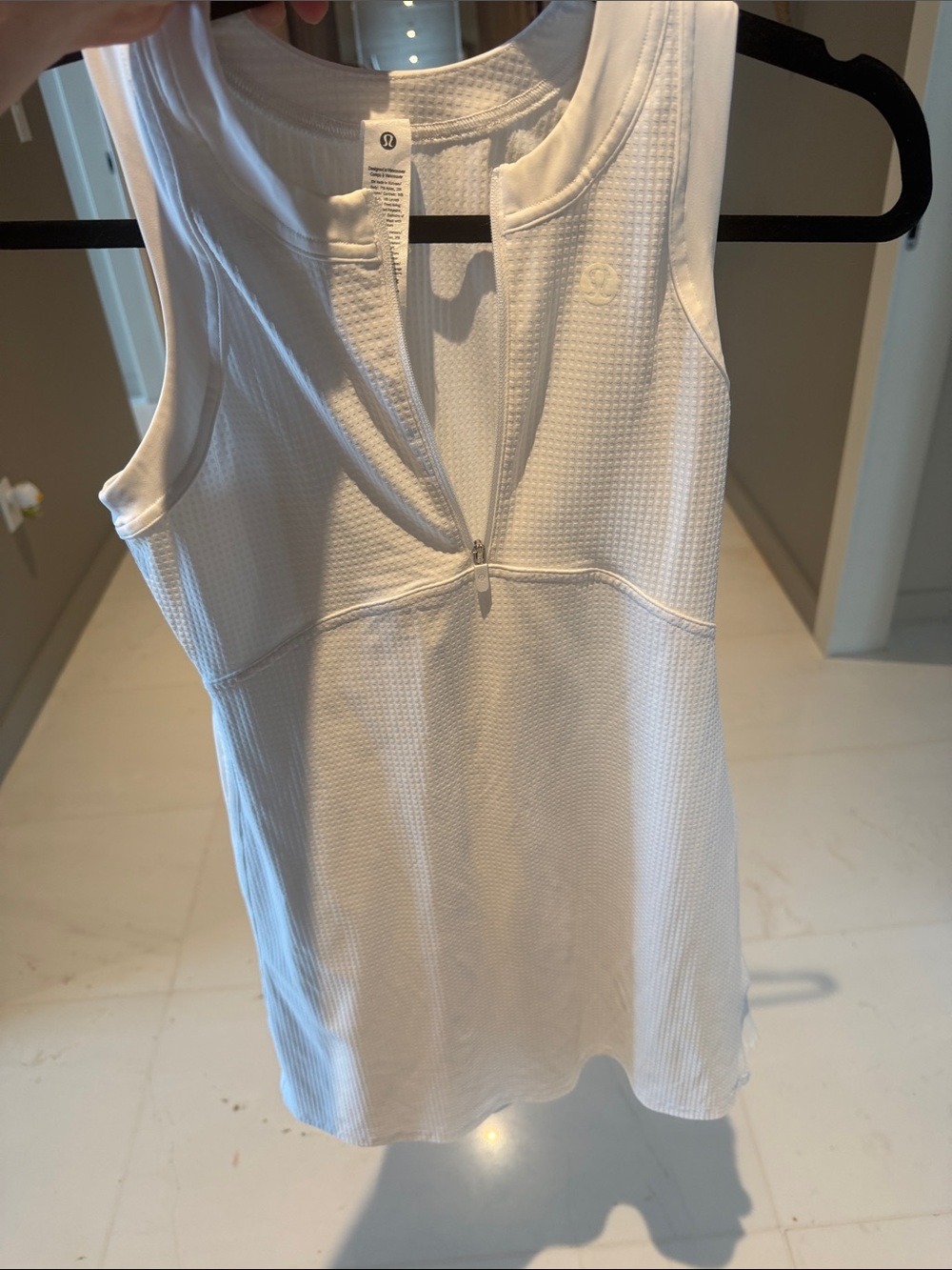 lululemon athletica White Textured Sleeveless Zip-Front Dress